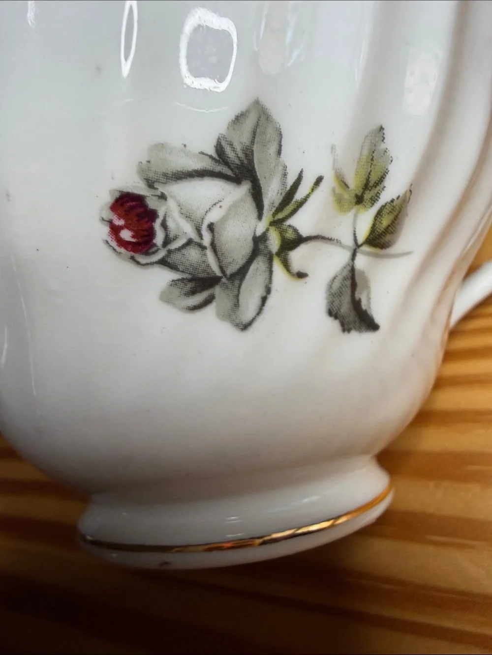 Vintage Stanley Fine Bone China Teacup and Saucer Set - Pink & White Rose 1950s